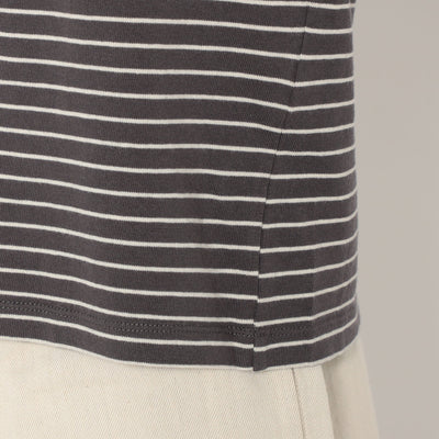 WOMEN'S COTTON JERSEY DOLMAN SHORT T-SHIRT STRIPE