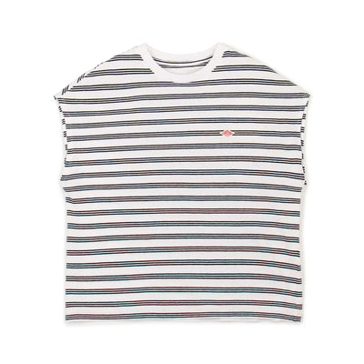 WOMEN'S COTTON JERSEY DOLMAN SHORT T-SHIRT STRIPE
