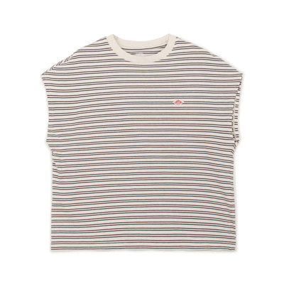 WOMEN'S COTTON JERSEY DOLMAN SHORT T-SHIRT STRIPE