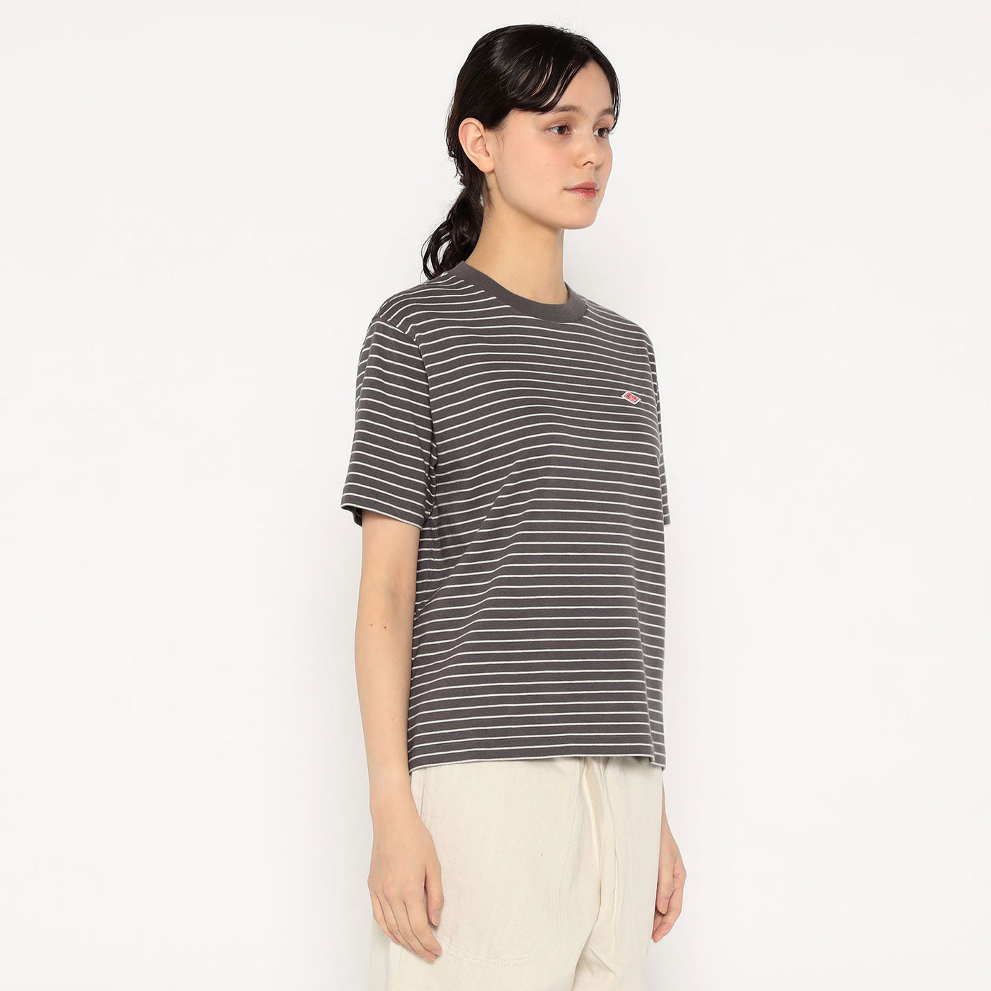 WOMEN'S COTTON JERSEY SHORT T-SHIRT STRIPE