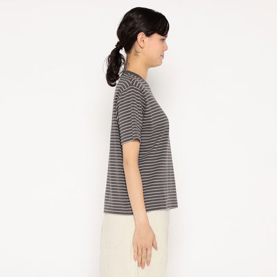 WOMEN'S COTTON JERSEY SHORT T-SHIRT STRIPE