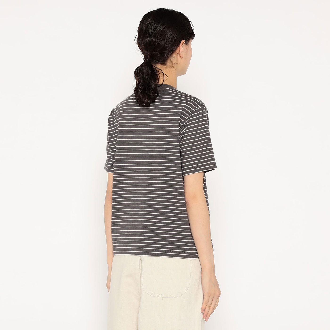 WOMEN'S COTTON JERSEY SHORT T-SHIRT STRIPE