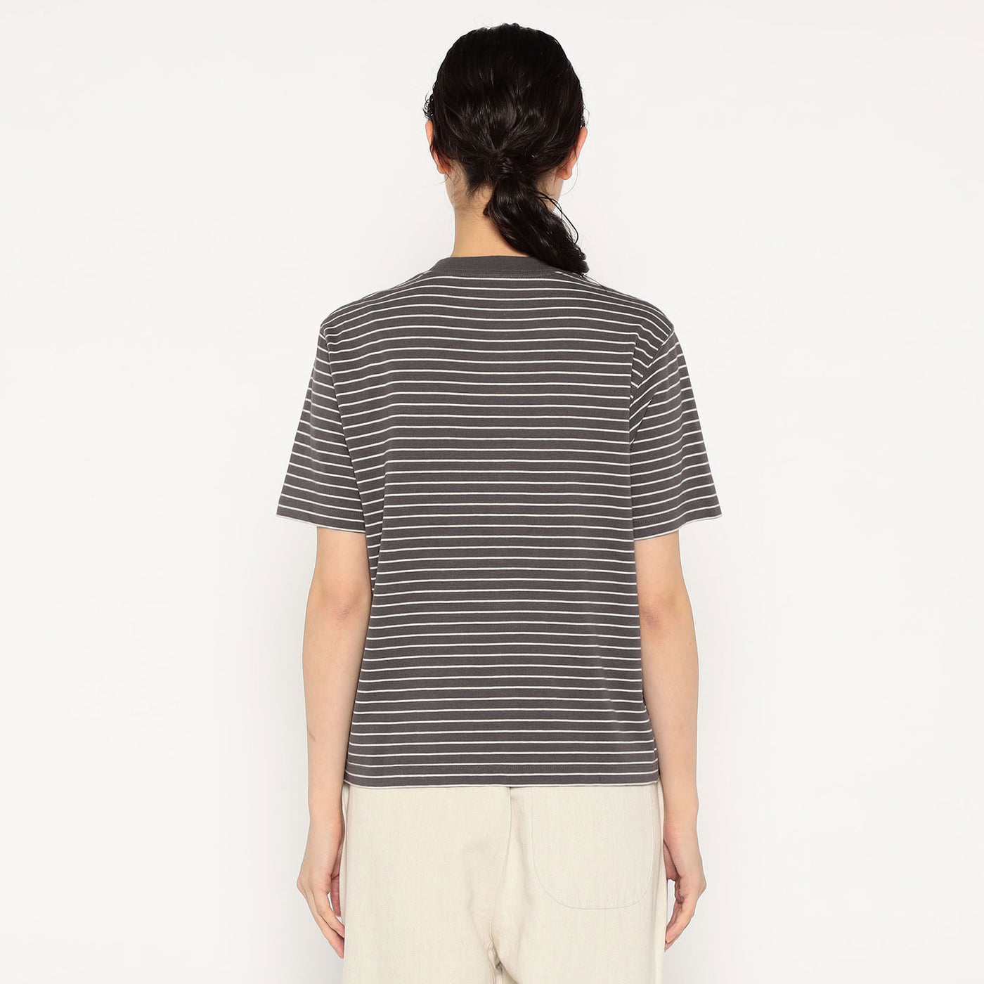 WOMEN'S COTTON JERSEY SHORT T-SHIRT STRIPE
