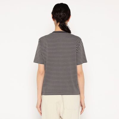 WOMEN'S COTTON JERSEY SHORT T-SHIRT STRIPE