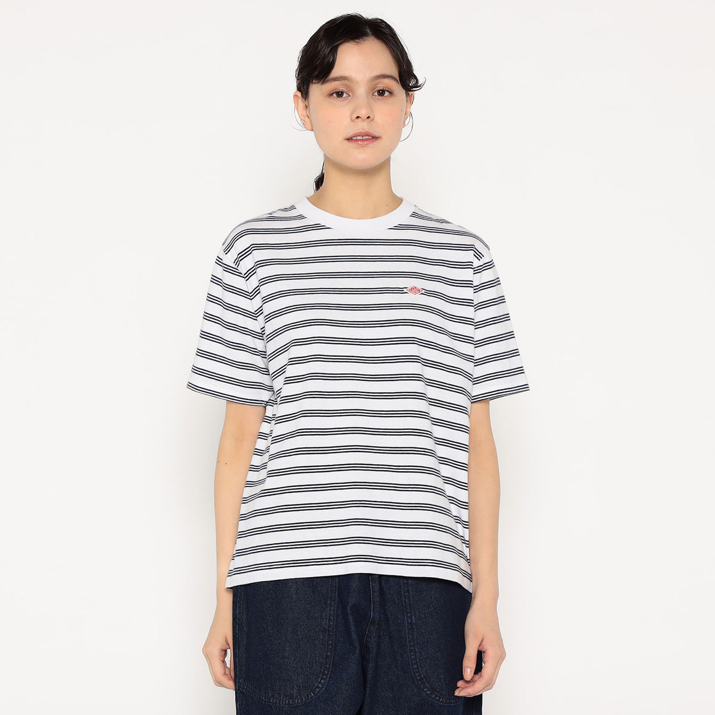 WOMEN'S COTTON JERSEY SHORT T-SHIRT STRIPE