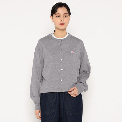 WOMEN'S COTTON TERRY CREW NECK CARDIGAN