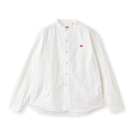 WOMEN'S OXFORD BAND COLLAR SHIRT PLAIN