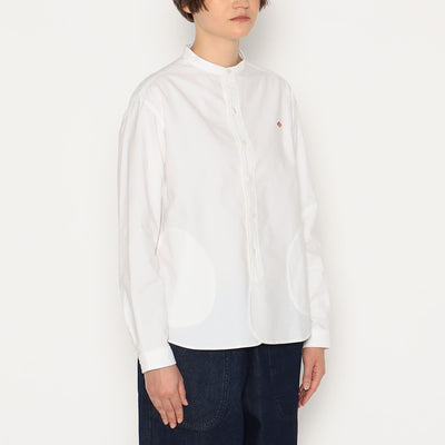 WOMEN'S OXFORD BAND COLLAR SHIRT PLAIN