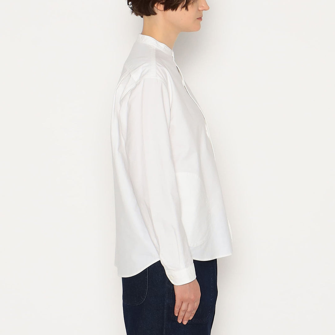 WOMEN'S OXFORD BAND COLLAR SHIRT PLAIN