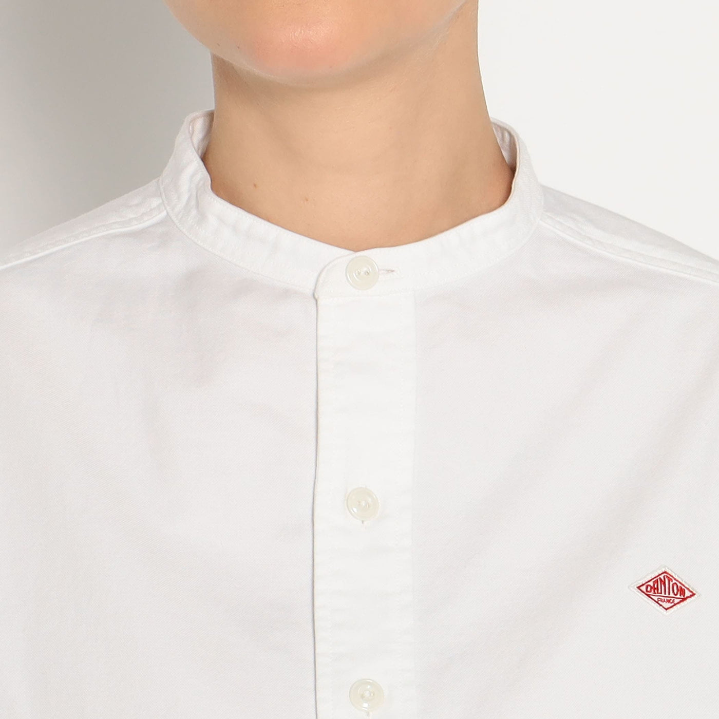 WOMEN'S OXFORD BAND COLLAR SHIRT PLAIN