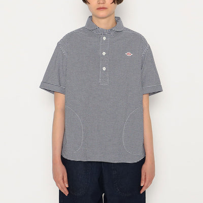 WOMEN'S OXFORD ROUND COLLAR SHORT SLEEVE PULLOVER SHIRT PATTERN