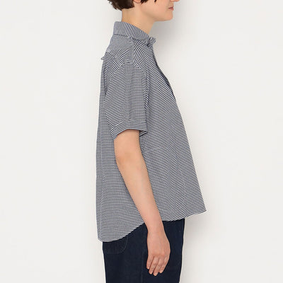 WOMEN'S OXFORD ROUND COLLAR SHORT SLEEVE PULLOVER SHIRT PATTERN