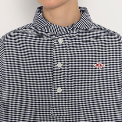 WOMEN'S OXFORD ROUND COLLAR SHORT SLEEVE PULLOVER SHIRT PATTERN