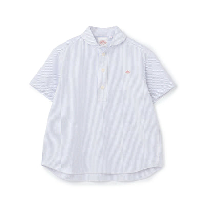 WOMEN'S OXFORD ROUND COLLAR SHORT SLEEVE PULLOVER SHIRT PATTERN