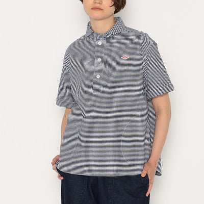 WOMEN'S OXFORD ROUND COLLAR SHORT SLEEVE PULLOVER SHIRT PATTERN