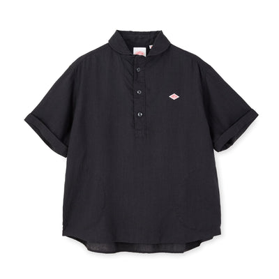 WOMEN'S LINEN ROUND COLLAR SHORT SLEEVE PULLOVER SHIRT