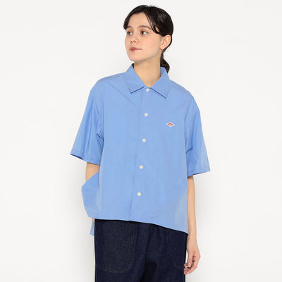 WOMEN'S COTTON POPLIN HALF SLEEVE SHIRT