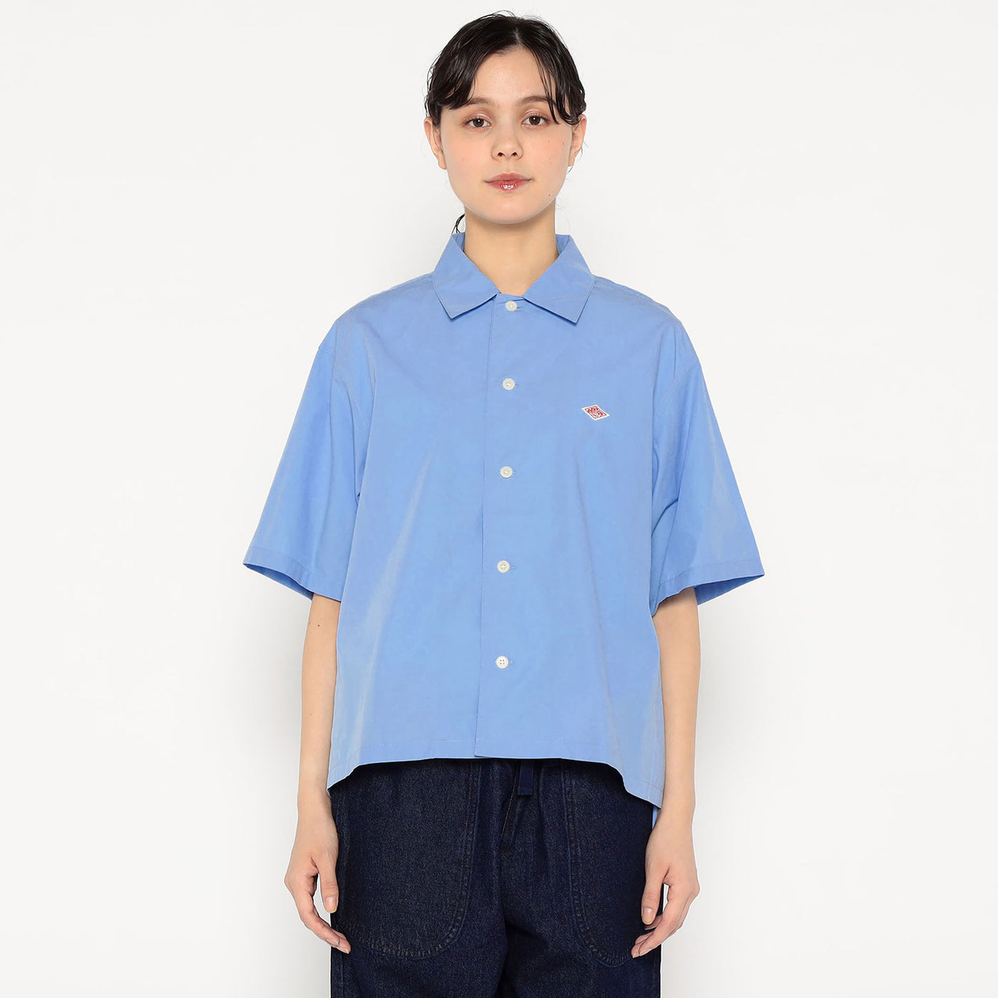 WOMEN'S COTTON POPLIN HALF SLEEVE SHIRT