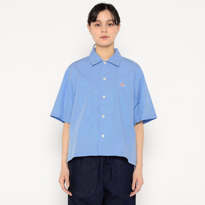 WOMEN'S COTTON POPLIN HALF SLEEVE SHIRT