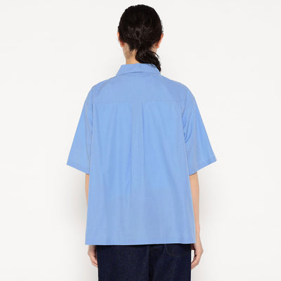 WOMEN'S COTTON POPLIN HALF SLEEVE SHIRT