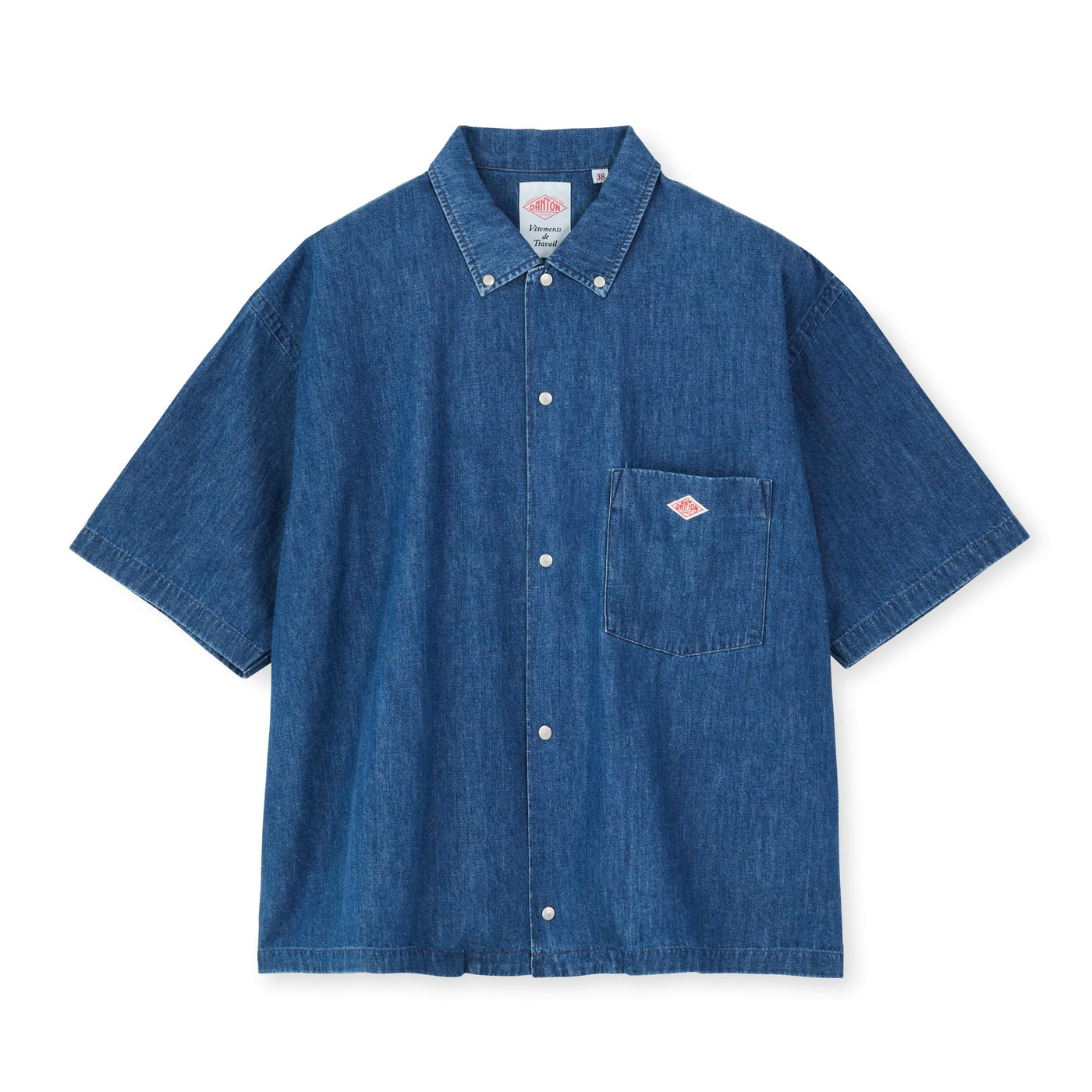 WOMEN'S DENIM DUNGAREE SHORT SLEEVE B.D SHIRT