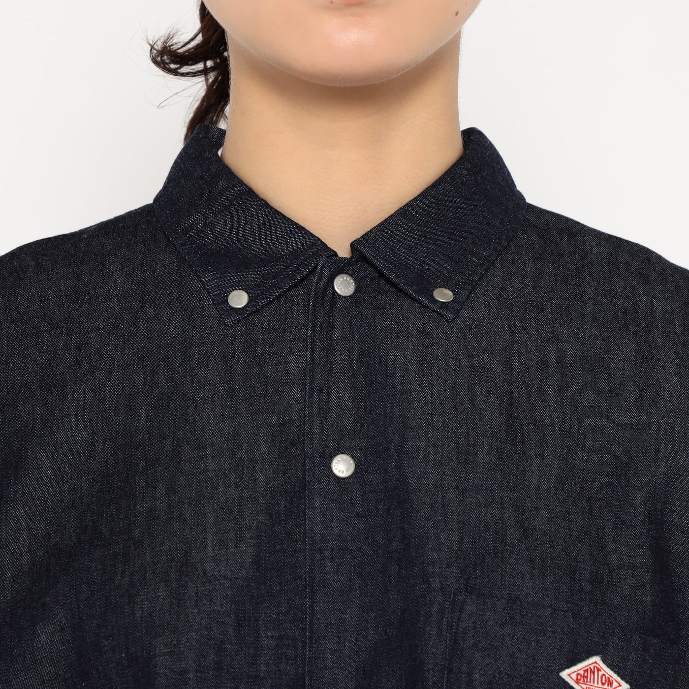 WOMEN'S DENIM DUNGAREE SHORT SLEEVE B.D SHIRT