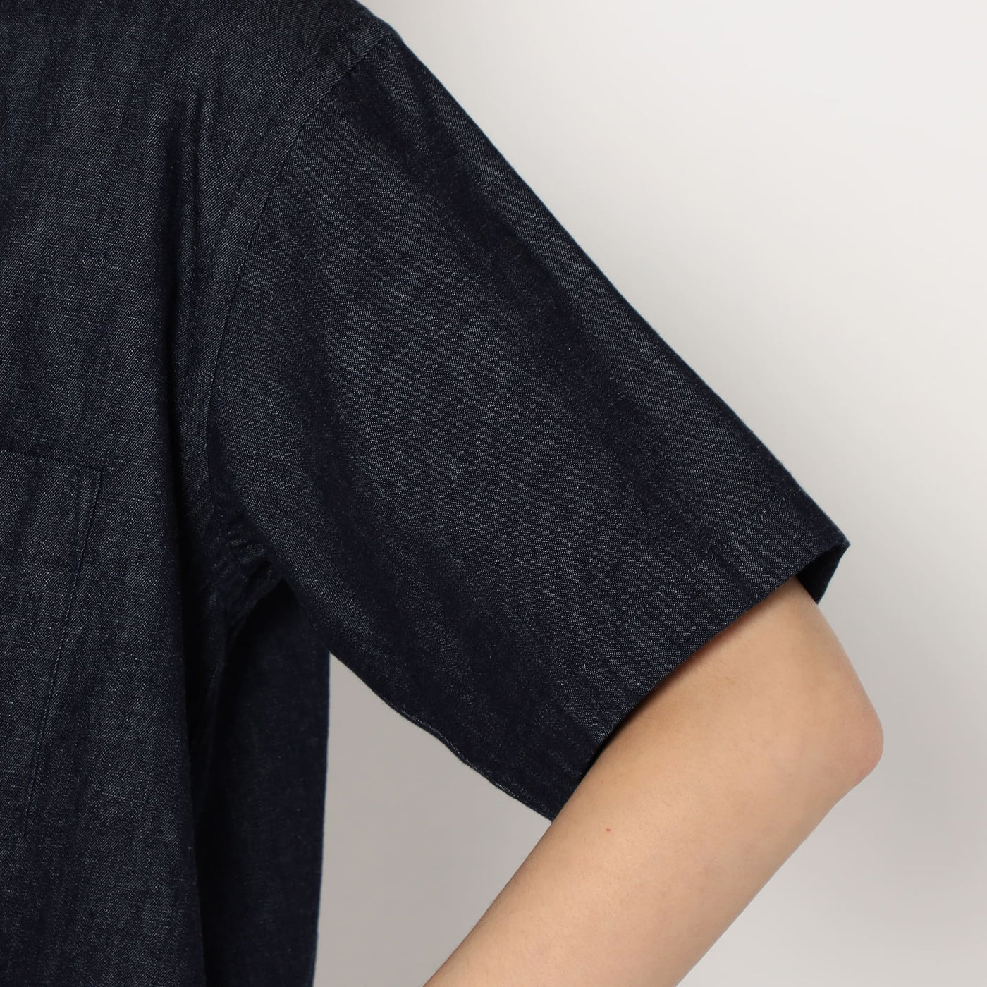 WOMEN'S DENIM DUNGAREE SHORT SLEEVE B.D SHIRT