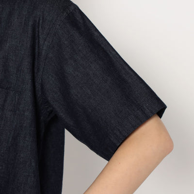 WOMEN'S DENIM DUNGAREE SHORT SLEEVE B.D SHIRT