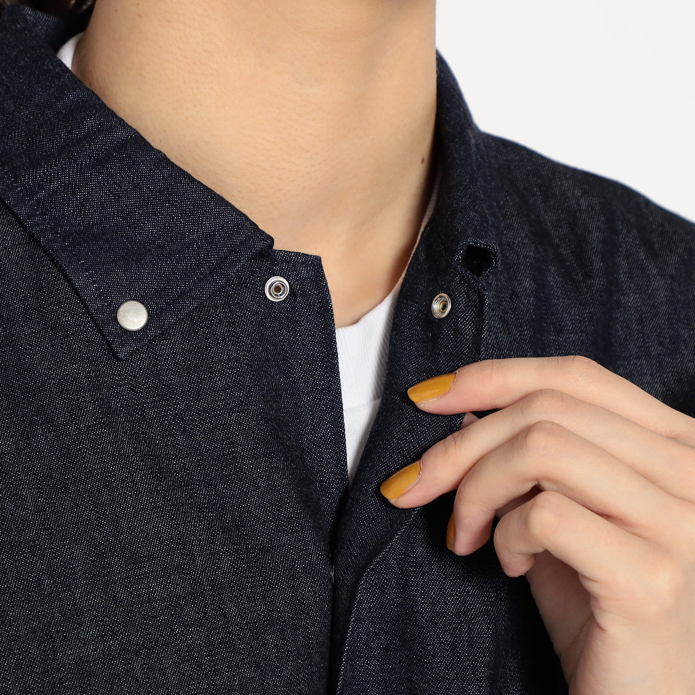 WOMEN'S DENIM DUNGAREE SHORT SLEEVE B.D SHIRT