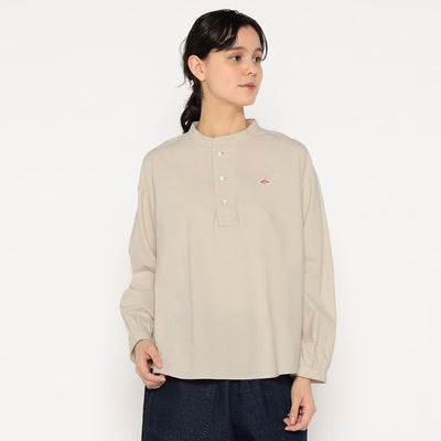 WOMEN'S COTTON WASHER HENLEY NECK SHIRT