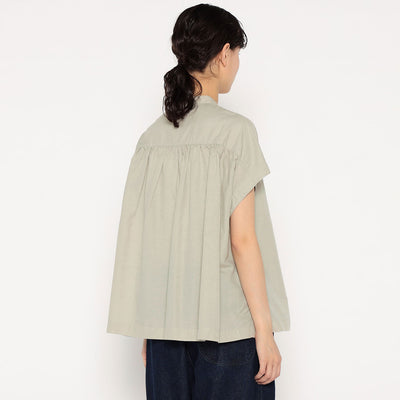 WOMEN'S COTTON LINEN SLUB SLEEVELESS SHIRT