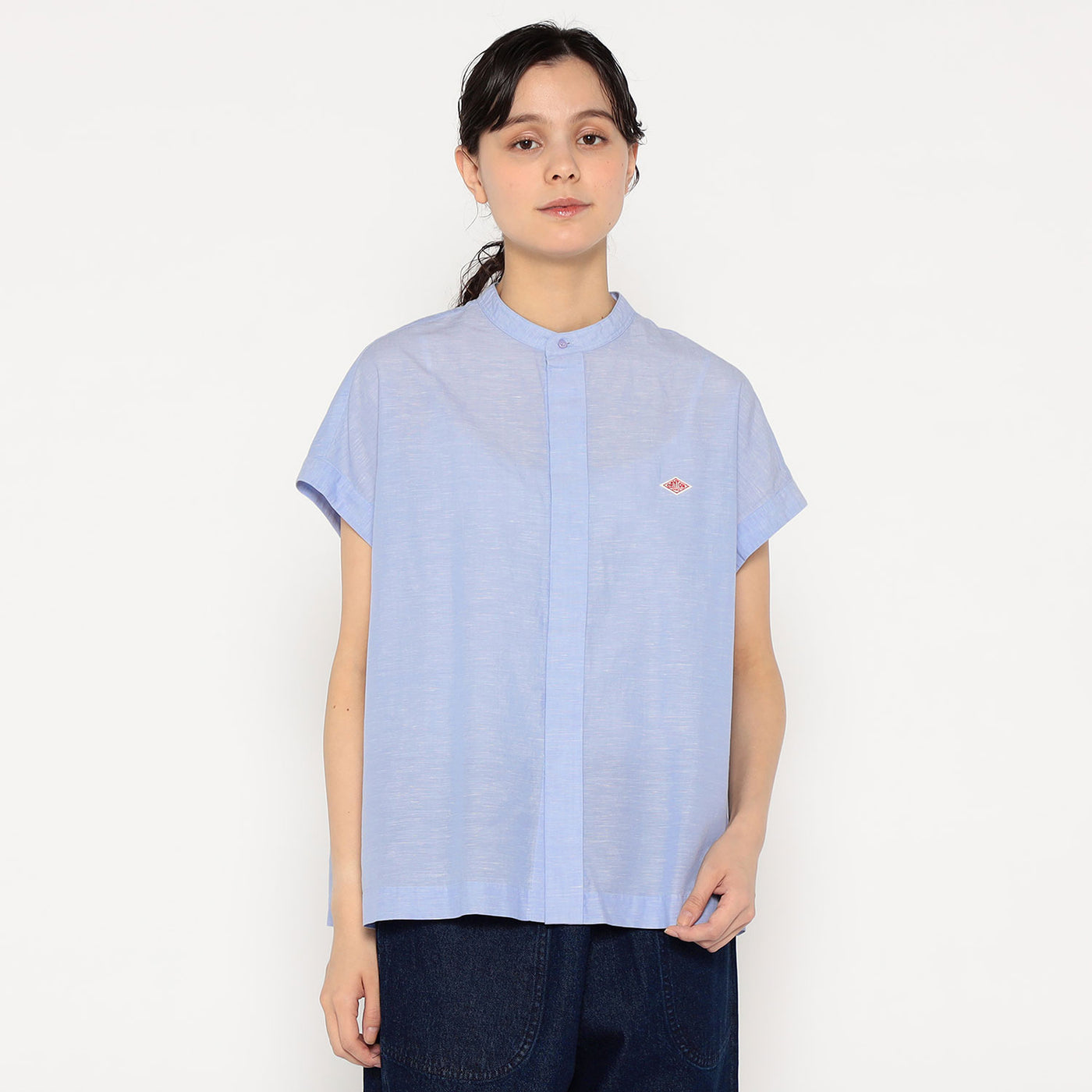 WOMEN'S COTTON LINEN SLUB SLEEVELESS SHIRT