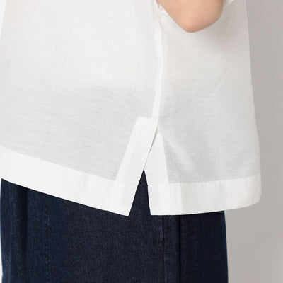 WOMEN'S COTTON LINEN SLUB PULLOVER SHIRT