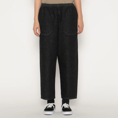 WOMEN'S BLACK DENIM EASY PANTS