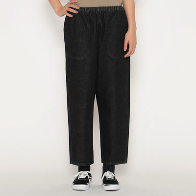 WOMEN'S BLACK DENIM EASY PANTS