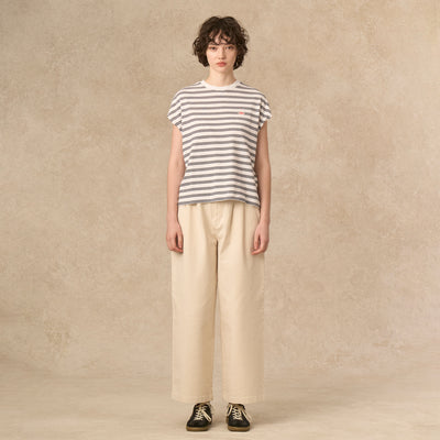 WOMEN'S STRETCH TWILL 2TUCK WIDE PANTS