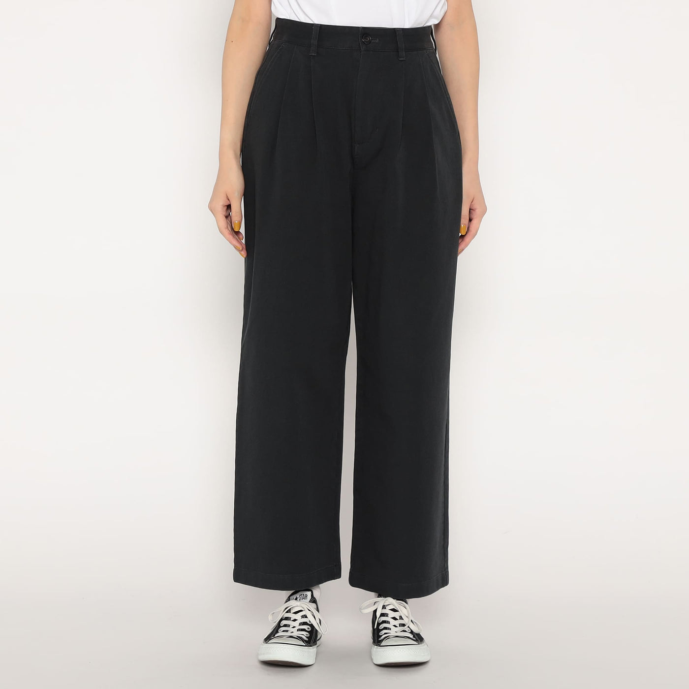 WOMEN'S STRETCH TWILL 2TUCK WIDE PANTS