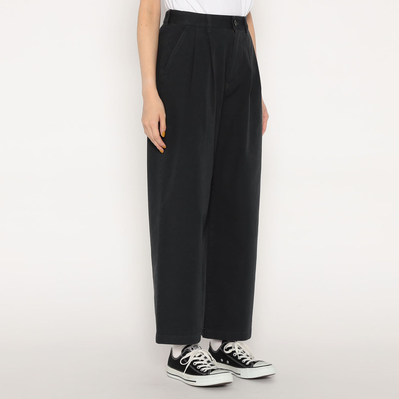 WOMEN'S STRETCH TWILL 2TUCK WIDE PANTS