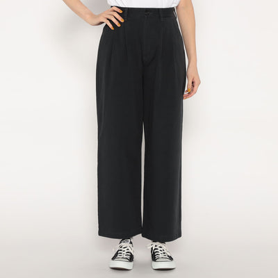 WOMEN'S STRETCH TWILL 2TUCK WIDE PANTS