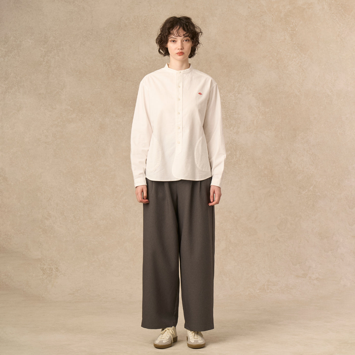 WOMEN'S MELANGE TWILL 2TUCK WIDE PANTS