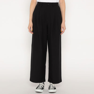 WOMEN'S MELANGE TWILL 2TUCK WIDE PANTS