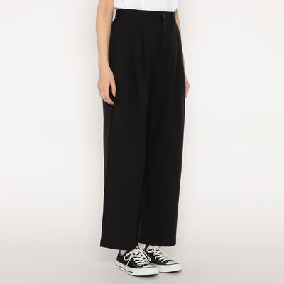 WOMEN'S MELANGE TWILL 2TUCK WIDE PANTS