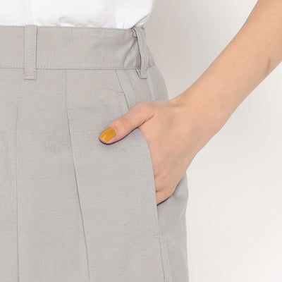 WOMEN'S LINEN-BLEND DOUBLE PLEATED SHORTS