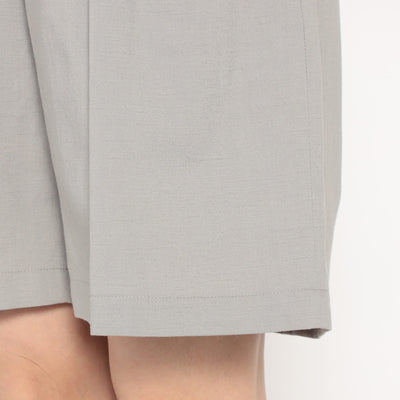 WOMEN'S LINEN-BLEND DOUBLE PLEATED SHORTS