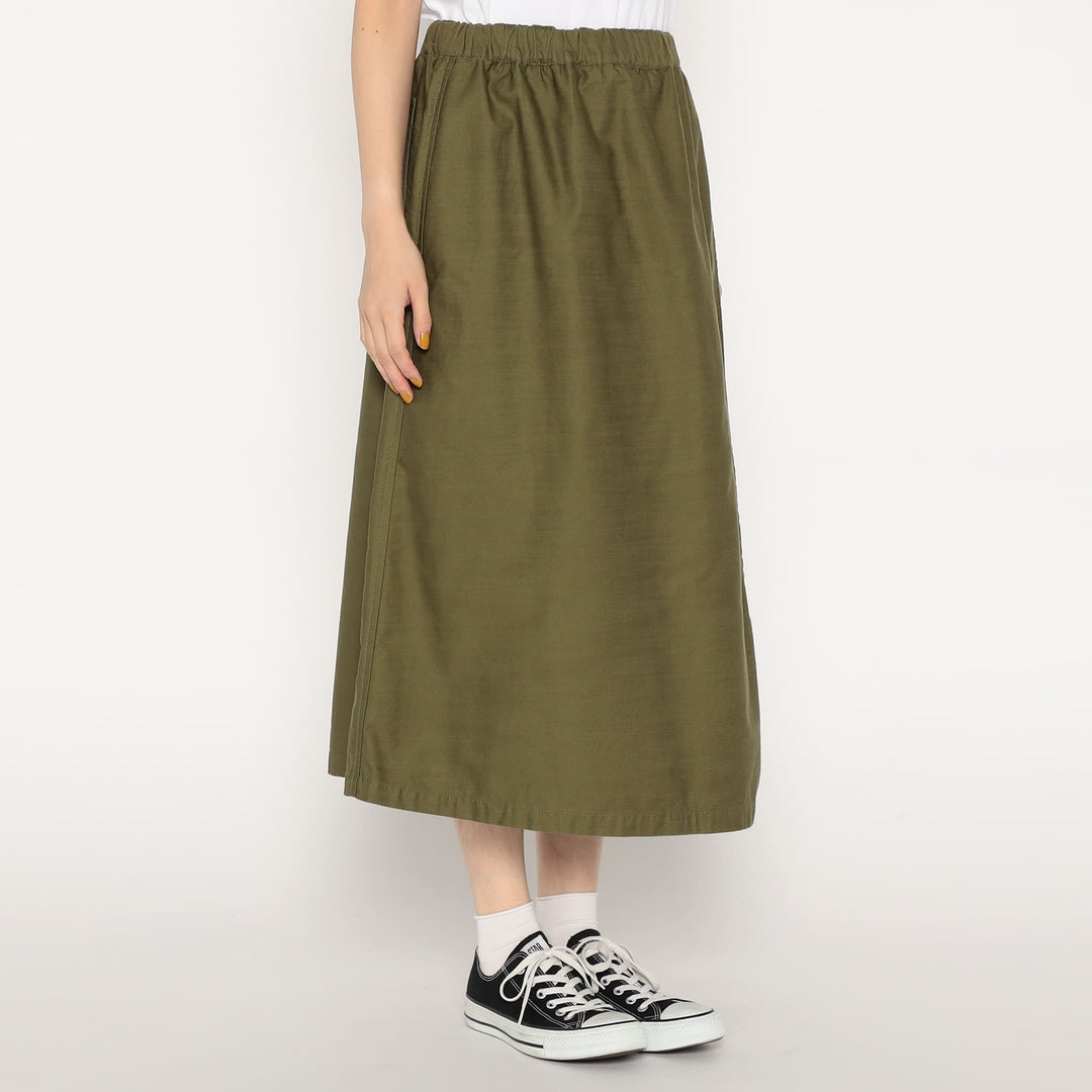 【BAON】Beden pleated nylon wrap skirt DANTON [STORE EXCLUSIVE] WOMEN'S COTTTON BACK SATEEN WRAP SKIRT