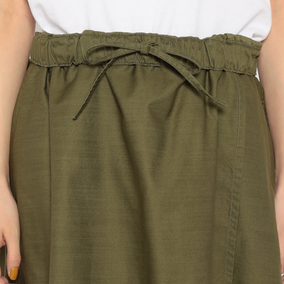 【BAON】Beden pleated nylon wrap skirt DANTON [STORE EXCLUSIVE] WOMEN'S COTTTON BACK SATEEN WRAP SKIRT