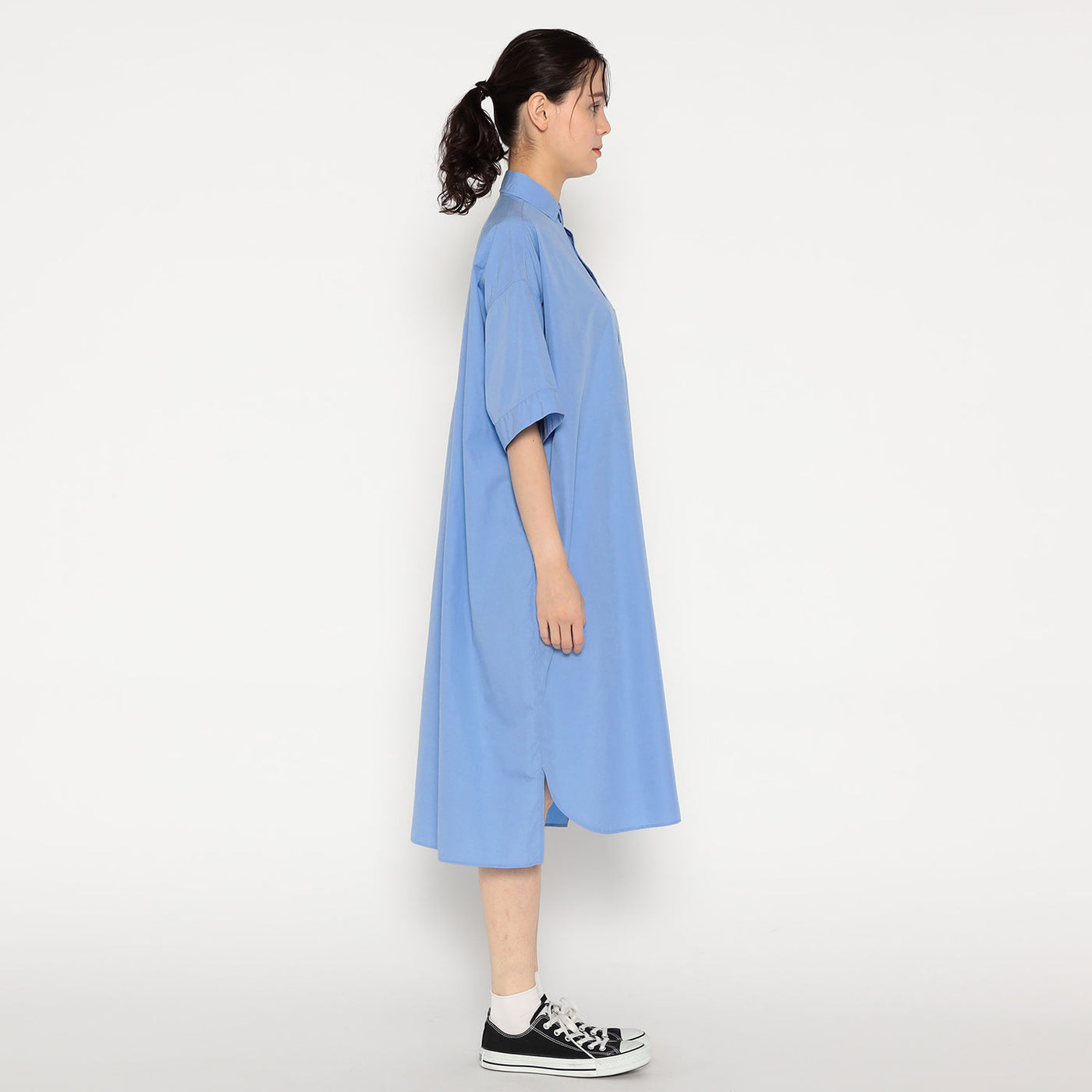 WOMEN'S COTTON POPLIN PULLOVER SHIRT DRESS