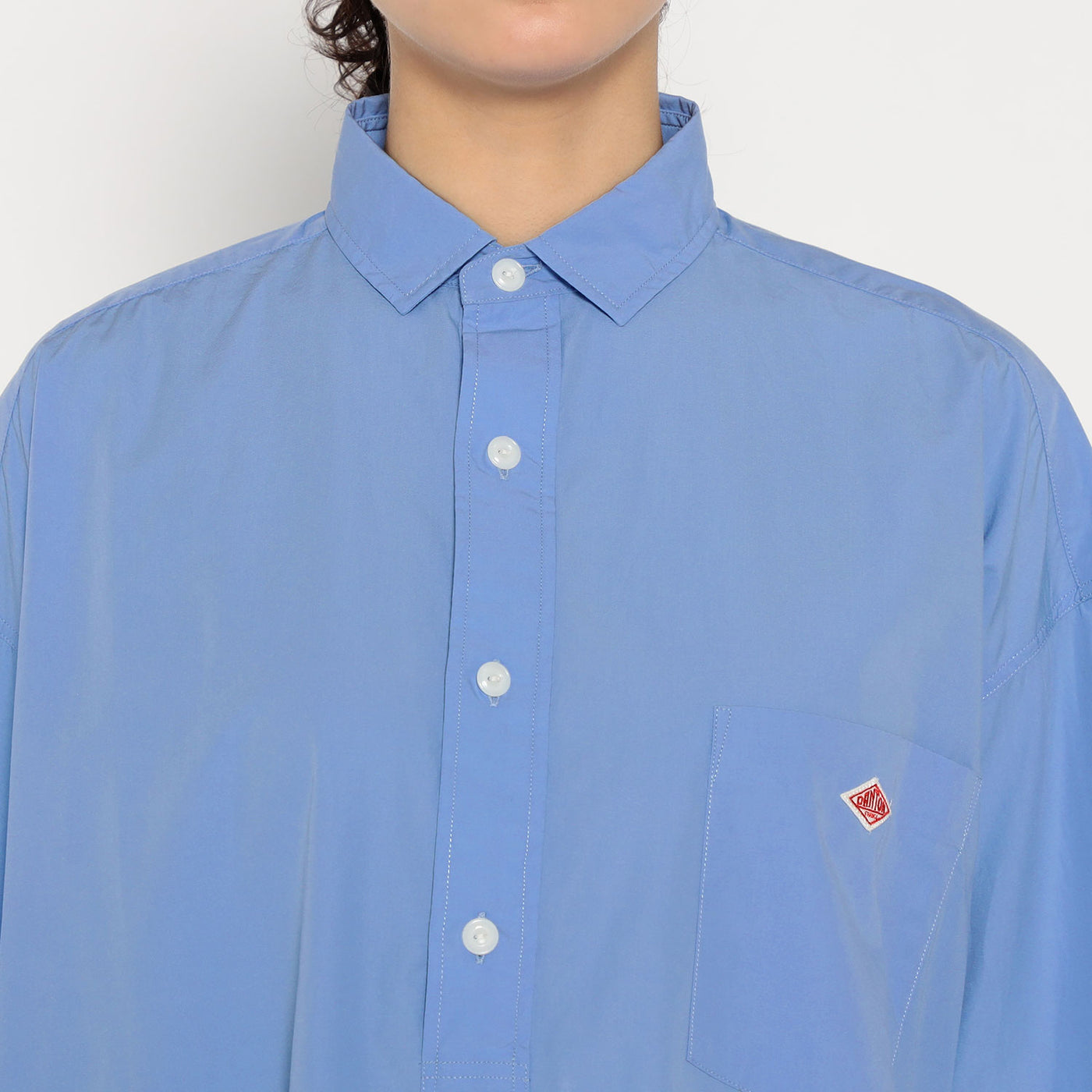 WOMEN'S COTTON POPLIN PULLOVER SHIRT DRESS