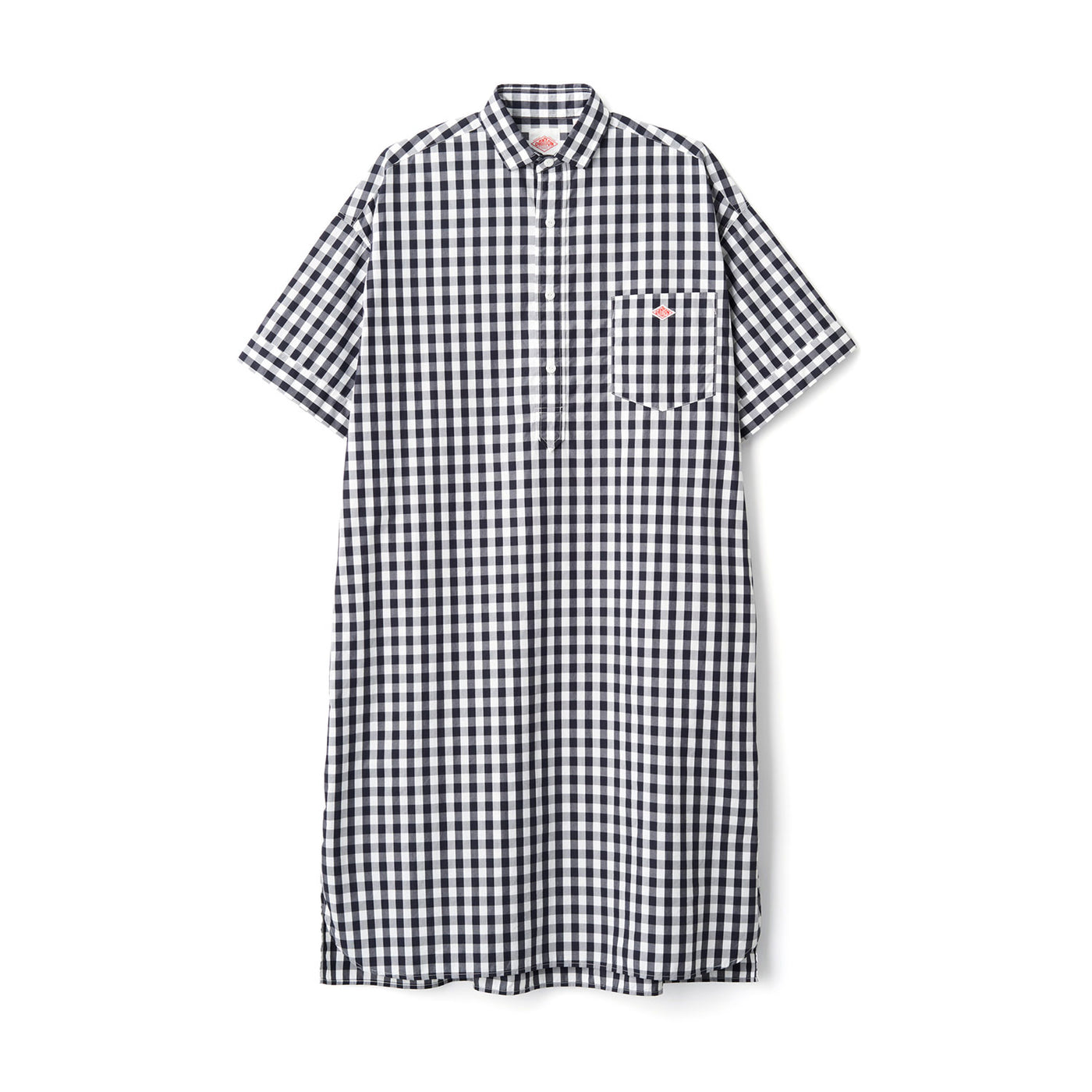 WOMEN'S COTTON POPLIN PULLOVER SHIRT DRESS PLAID