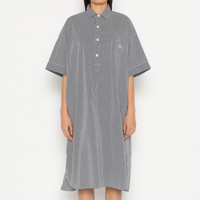 WOMEN'S COTTON POPLIN PULLOVER SHIRT DRESS PLAID